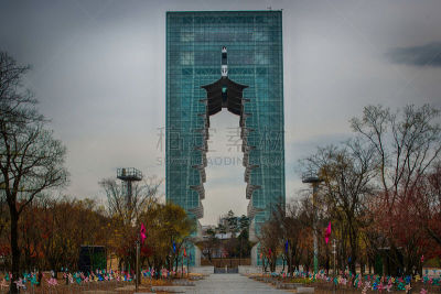 庆州市,塔,韩国,水平画幅,建筑,无人,斑点,多云,户外,摄影