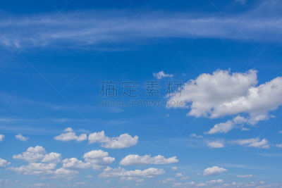 天空,蓝色,背景,云,赛季前的集训,毛绒绒,气候,水平画幅,夏天,户外