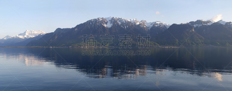 瑞士,日内瓦湖,南,密迪齿峰,日内瓦,沃州,水,水平画幅,山,雪