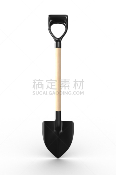 白色背景,铲子,园艺器具,三维图形,图像,分离着色,垂直画幅,正面视角,木制,无人