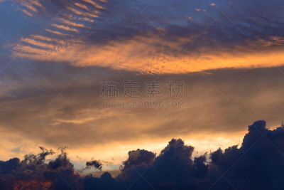 天空,云,黄昏,自然,水平画幅,长野县,无人,日本,夏天,颐达
