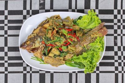 椰汁,绿色,咖喱,鱼肉,罗非鱼,配菜,水平画幅,有机食品,香料,特写