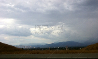 云,天气,在上面,山脉,天空,美国,水平画幅,无人,路,洛杉矶县