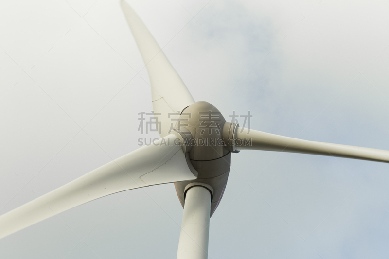 Wind turbines of a power plant for electricity generation in Normandy, France. Concept of renewable sources of energy. Environmentally friendly electricity production. Toned