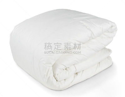 棉被,折叠的,羽绒被,水平画幅,纺织品,无人,白色背景,背景分离,特写,棉