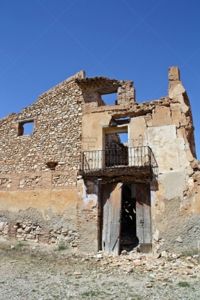 Ruins of the old town of Belchite, Zaragoza, Aragón (Spain).