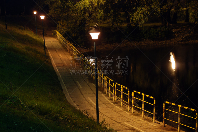 街道,水平画幅,夜晚,无人,2015年,户外,城市,路灯,摄影