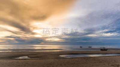 海滩,水,天空,美,水平画幅,沙子,工业船,美人,早晨,曙暮光