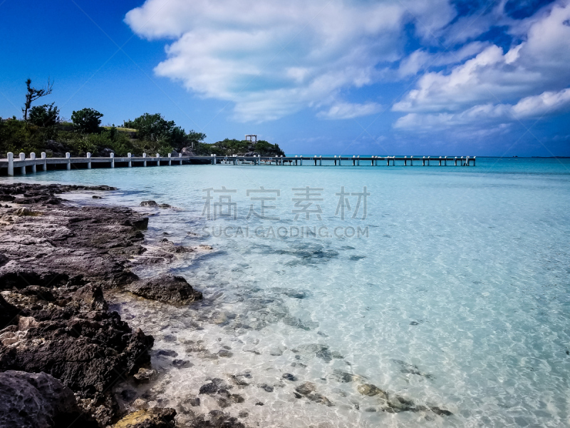 普罗维登西亚莱斯岛,海滩,凯科斯群岛,棕榈树,背景,水,青绿色,海湾,自然美,土耳其人