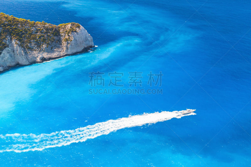 摩托艇,迅速,海湾,水,美,客船,水平画幅,无人,夏天,户外