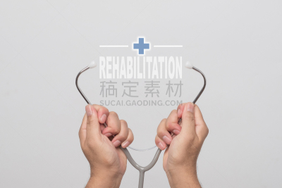 健康保健,手,听诊器,单词,概念,拿着,灰色背景,替代疗法,辅导讲座,水平画幅