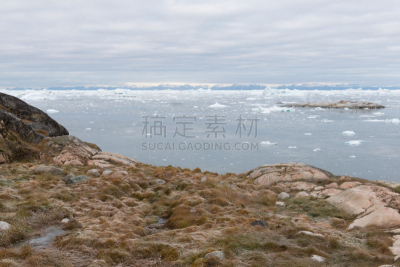地形,北极,格陵兰,迪斯科湾,冻原,美,水平画幅,雪,无人,夏天