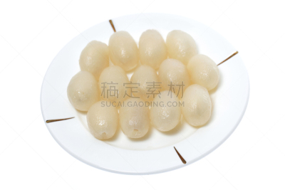 红毛丹,去皮的,餐具,饮食,水平画幅,水果,无人,组物体,熟的,背景分离