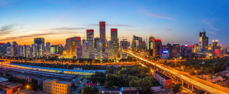 北京,夜晚,都市风景,建筑外部,cbd,朝阳区,天空,留白,未来,市区路