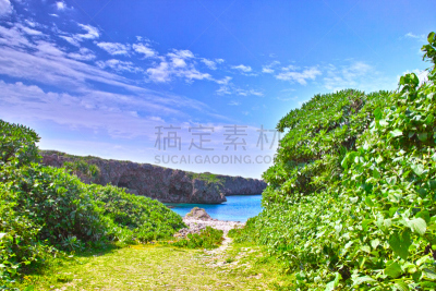 进口标志,海豚湾,天空,水平画幅,无人,东亚,户外,大门,水湾,礁石