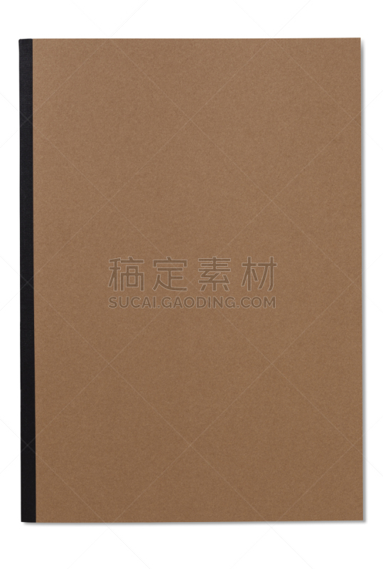 空白的,笔记本,背景分离,垂直画幅,办公室,留白,办公用品,褐色,无人,白色背景