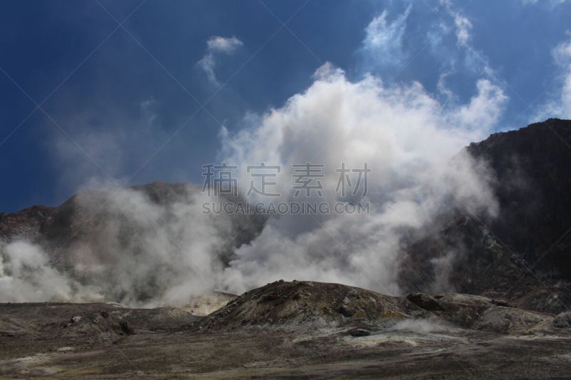 怀特岛,火山,自然,地质学,图像,蒸汽,活火山,新西兰,无人,旅游目的地