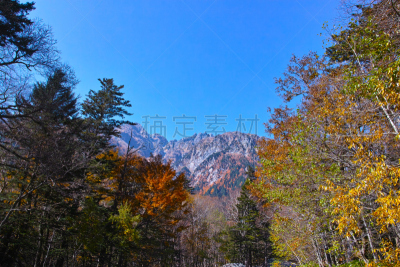 秋天,看风景,梓川,松本,飞驒山脉,日本阿尔卑斯山脉,避暑圣地,天空,美,度假胜地