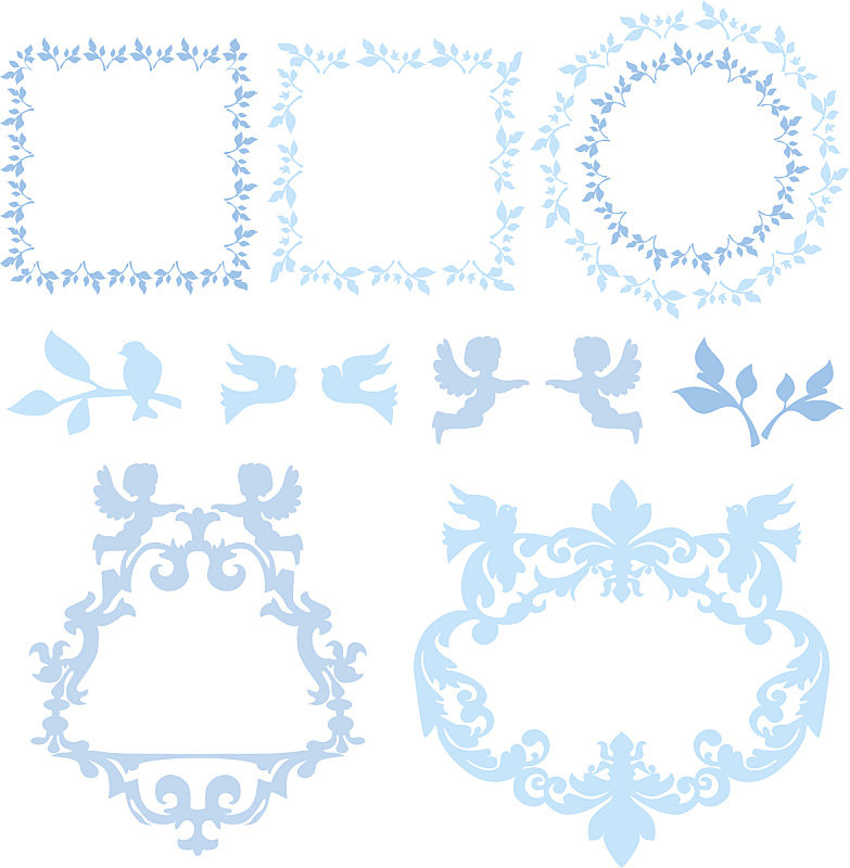 边框,明信片,植物,枝,婚礼,深情的,青绿色,装饰物,鸟类,布置
