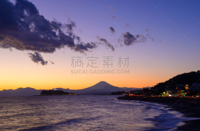 曙暮光,山,富士山,美,水平画幅,无人,日本,户外,云景,著名自然景观