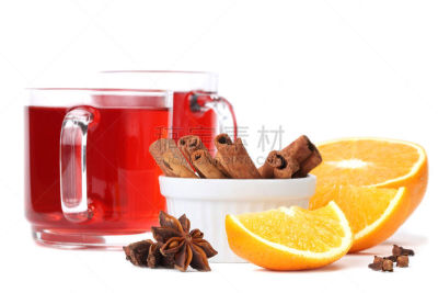 热甜红酒,葡萄酒,留白,芳香的,水平画幅,无人,热饮,玻璃,含酒精饮料