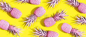 菠萝,粉色,涂料,软帽,柔和色,水果,黄色,时髦的,简单,时尚