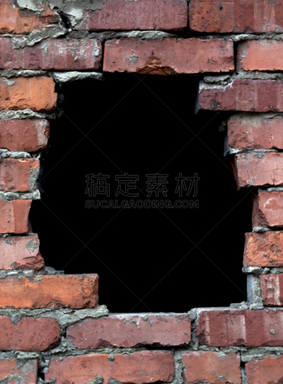 围墙,垂直画幅,洞,体育界,形状,墙,无人,砖墙,城市,黑色背景