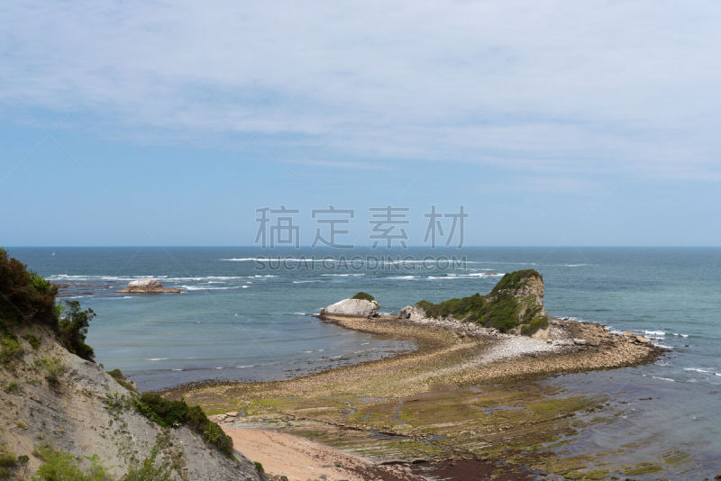 岩石,夏天,海景,云,大西洋,自然美,海岸线,波浪,石头,水湾