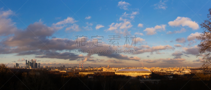 麻雀山,莫斯科,俄罗斯,全景,天空,卢日尼基体育场,旅行者,都市风景,现代,建筑业