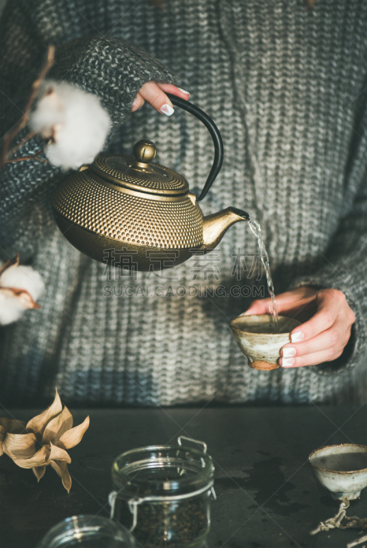 杯,金色,茶,锅,女人,热,茶杯,复古风格,禅宗,芳香疗法