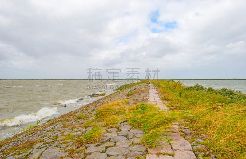 暴风雨,夏天,湖,海滩,堤岸,日光,水,天空,风,水平画幅