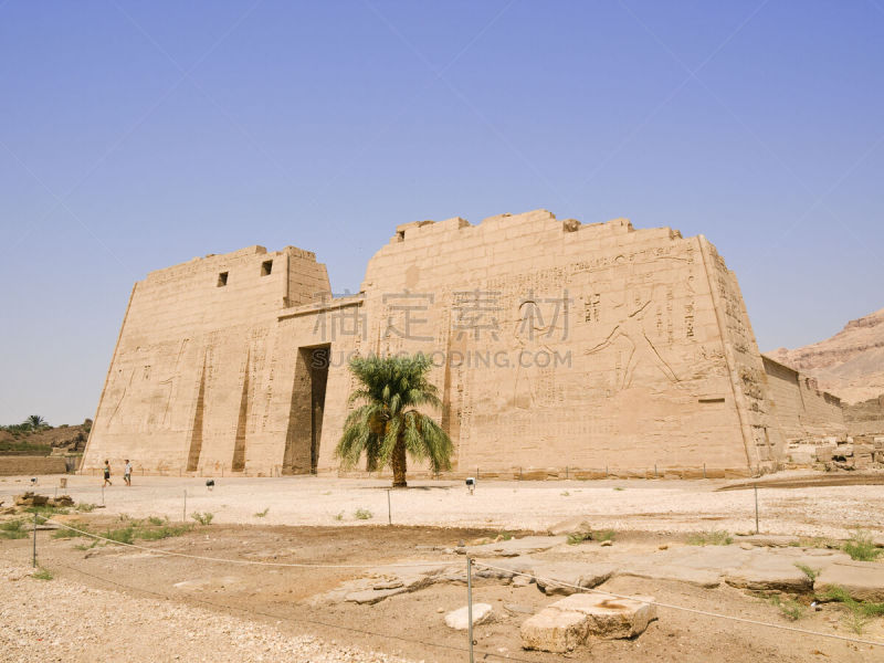 梅地尼特哈布,寺庙,雷姆塞斯三世坟墓,ramses iii,埃及卢克索,底比斯,纪念碑,古代文明,旅游目的地,水平画幅