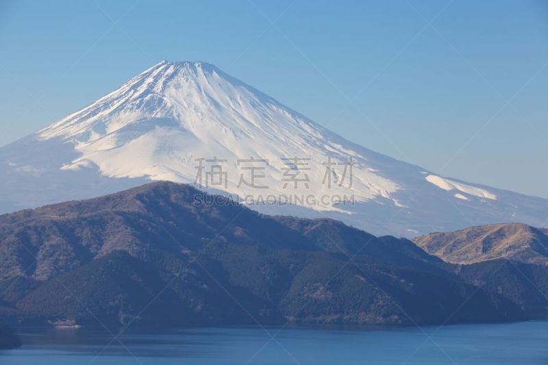 湖,山,富士山,水平画幅,雪,户外,箱根园,富士箱根伊豆国立公园,冬天,著名景点