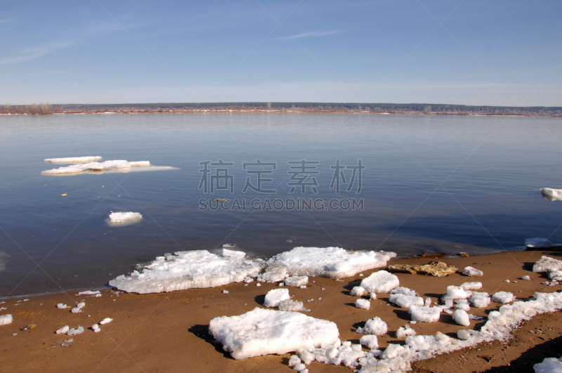 河流,冰,河漫滩,veldt,莎草,水力发电,河床,水平画幅,沙子