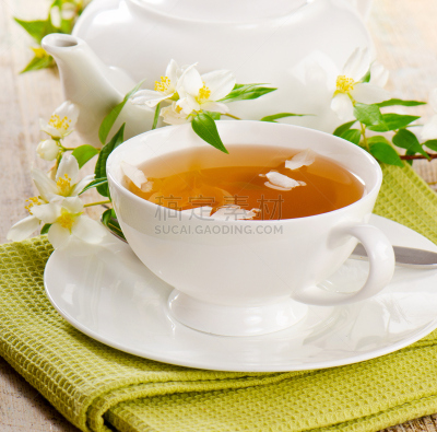 茉莉茶,水平画幅,木制,无人,有机食品,特写,盘子,茶壶,茉莉,餐巾