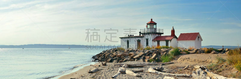 怀斯特普里特灯塔,美国,水平画幅,建筑,西雅图,无人,全景,建筑外部,户外,灯塔楼