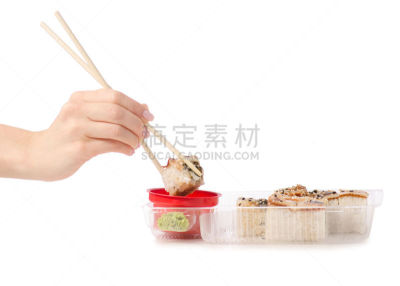 生姜,筷子,寿司,绿芥末酱,酱油,水平画幅,素食,传统,绝望,生食
