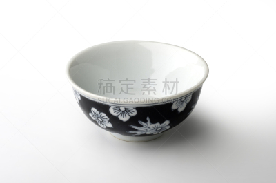 乡村风格,分离着色,碗,涂料,白色背景,日式茶杯,陶瓷工艺品,剪贴路径,华丽的,空的