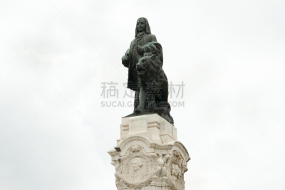侯爵,纪念碑,彭巴侯爵广场,青铜,古老的,商务,建筑,图像,水平画幅,方形画幅