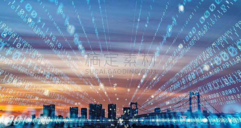 二进制码,概念,智慧城市,数字化显示,未来,智慧,计算机软件,光,密码,安全