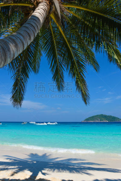 斯米兰群岛,海滩,安达曼海,泰国,鸡尾酒,柯大寨大队,攀牙府,垂直画幅,水,天空