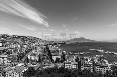 纳布勒斯,坎帕尼亚,意大利,德洛沃城堡,那不勒斯海湾,铺路石,狭窄的,圆石,行人,巷