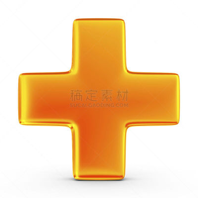 加号,橙色,白色背景,三维图形,平衡折角灯,图像,形状,无人,符号,性格