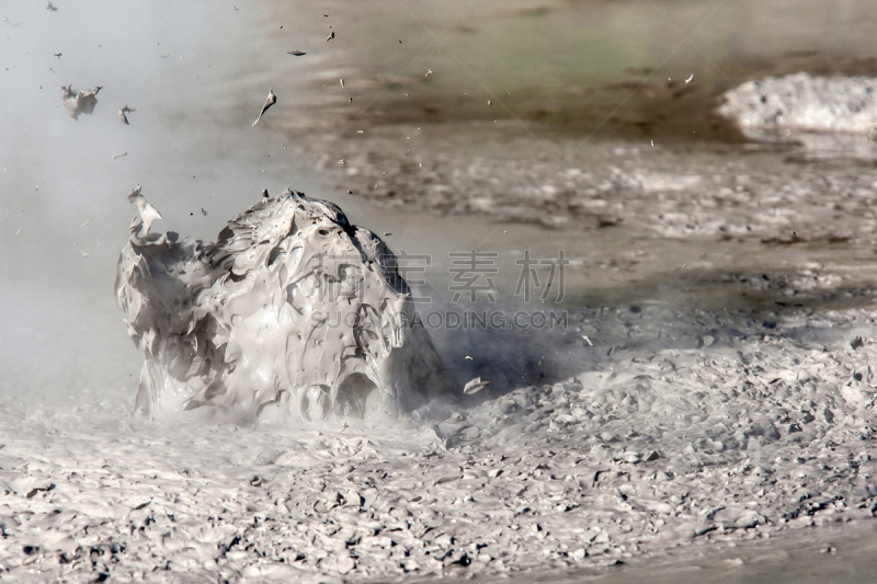 mud pot,华卡雷瓦雷瓦温泉公园,新西兰,褐色,水平画幅,火山地形,湿,户外,特写,凌乱