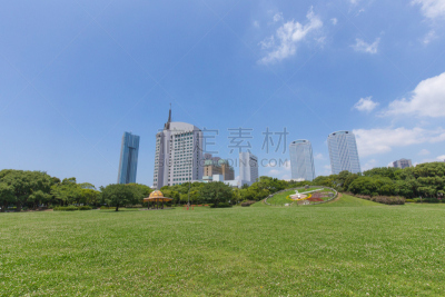 绿色,建筑外部,摩天大楼,派克大街,清新,海湾镇,幕张市,千叶市,千叶县,天空