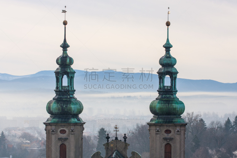 都市风景,喀尼莎山丘,天空,外立面,水平画幅,墙,无人,古老的,夏天