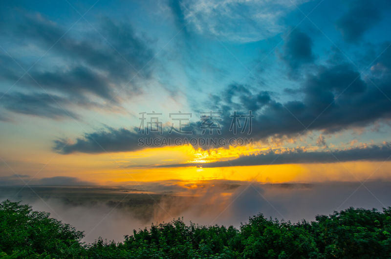 夏天,早晨,格林威治村,黎明,在上面,雾,户外,黄昏,季节,黄色