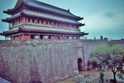西安,城墙,远古的,纪念碑,古代文明,旅游目的地,水平画幅,无人,要塞,2015年