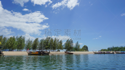 天空,蓝色,船,水,水平画幅,无人,安达曼海,夏天,户外,皮皮岛