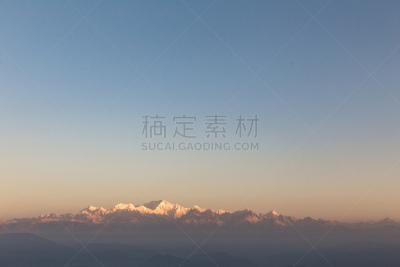 虎丘,光,干城章嘉峰,大吉岭,山,黎明,印度,乡村,公亩,新年